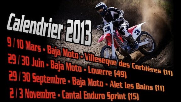 Des Bajas moto en France en 2013