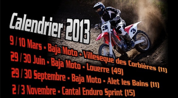 Des Bajas moto en France en 2013