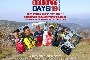 Si Johnny Aubert (GasGas) et Fabien Planet (Sherco) nous feront le plaisir d’être à nouveau à nos côtés, un vent frais soufflera aussi avec deux jeunes blonds presque suédois que sont Antoine Basset (HVA Atomic) et Till de Clerc (HVA) et on a l’immense honneur de vous annoncer la venue de deux légendes de l’enduro, la paire du Sud Cyril Esquirol et Antoine Meo (Honda Redmoto)